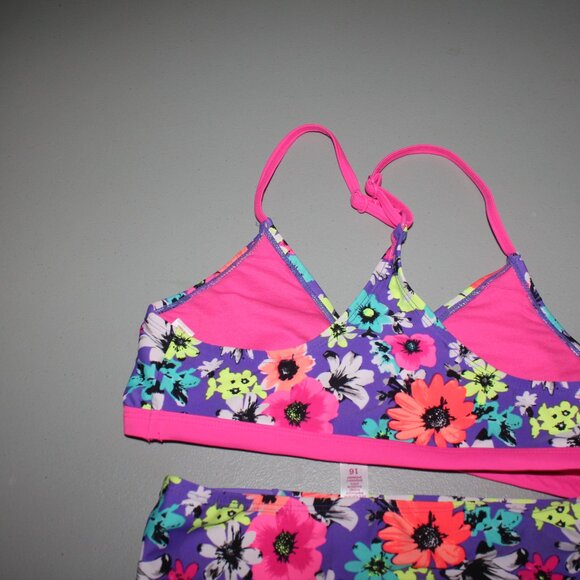 Multi Color 2 Pcs Justice Bikini Swimsuit Size 16 - Picture 6 of 10